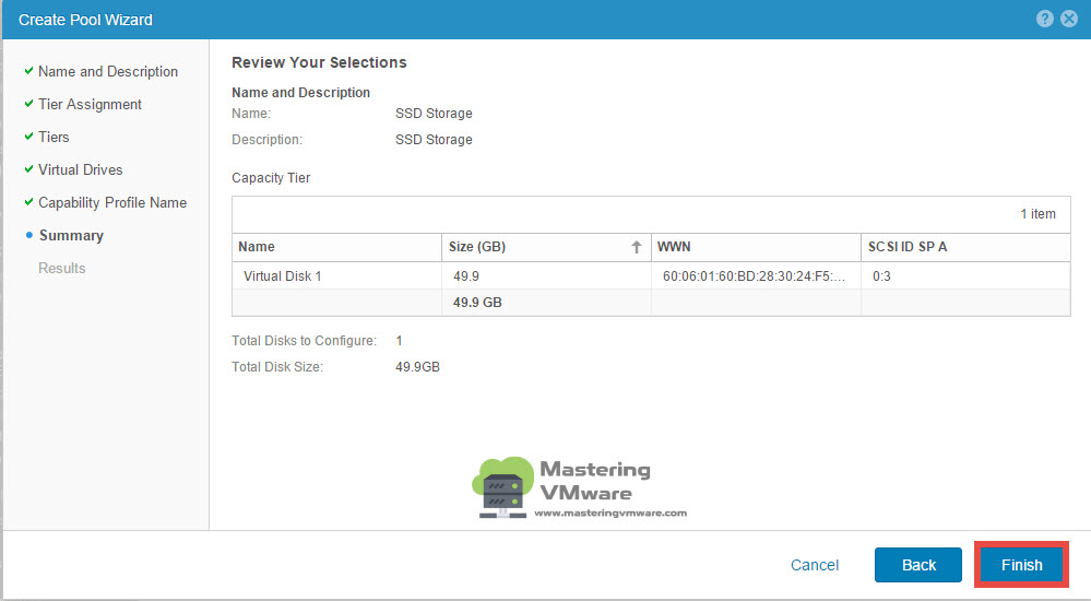 Create Storage pool in EMC UnityVSA Mastering VMware