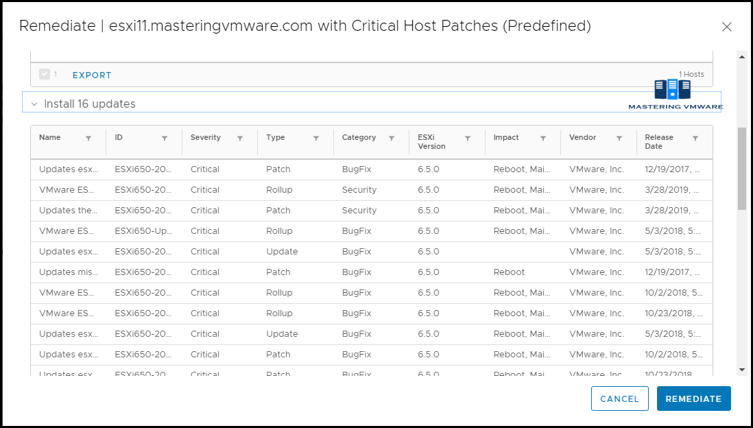 Patch ESXi Host using Update Manager Mastering VMware