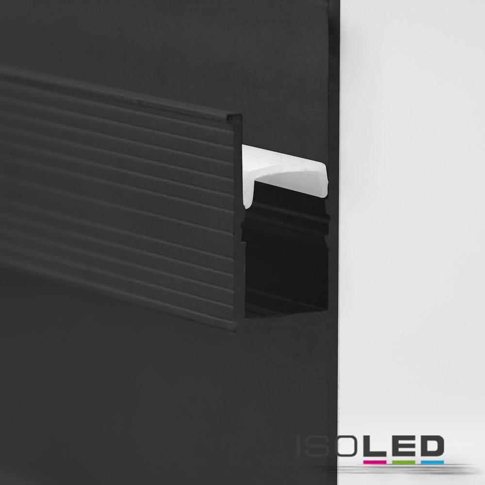 LED drywall light Single Curve, black anodised 200cm MASTERLIGHT