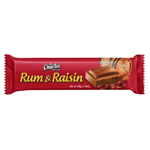 CHARLES RUM & RAISIN CHOCOLATE 50g » Master Mac food