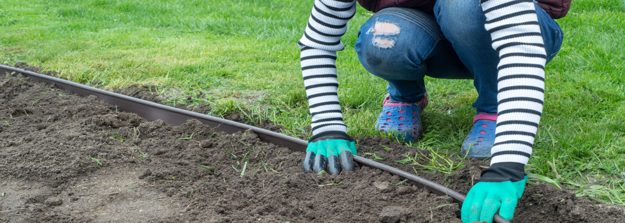 Create lawn edge in the garden Master Mark Master Mark
