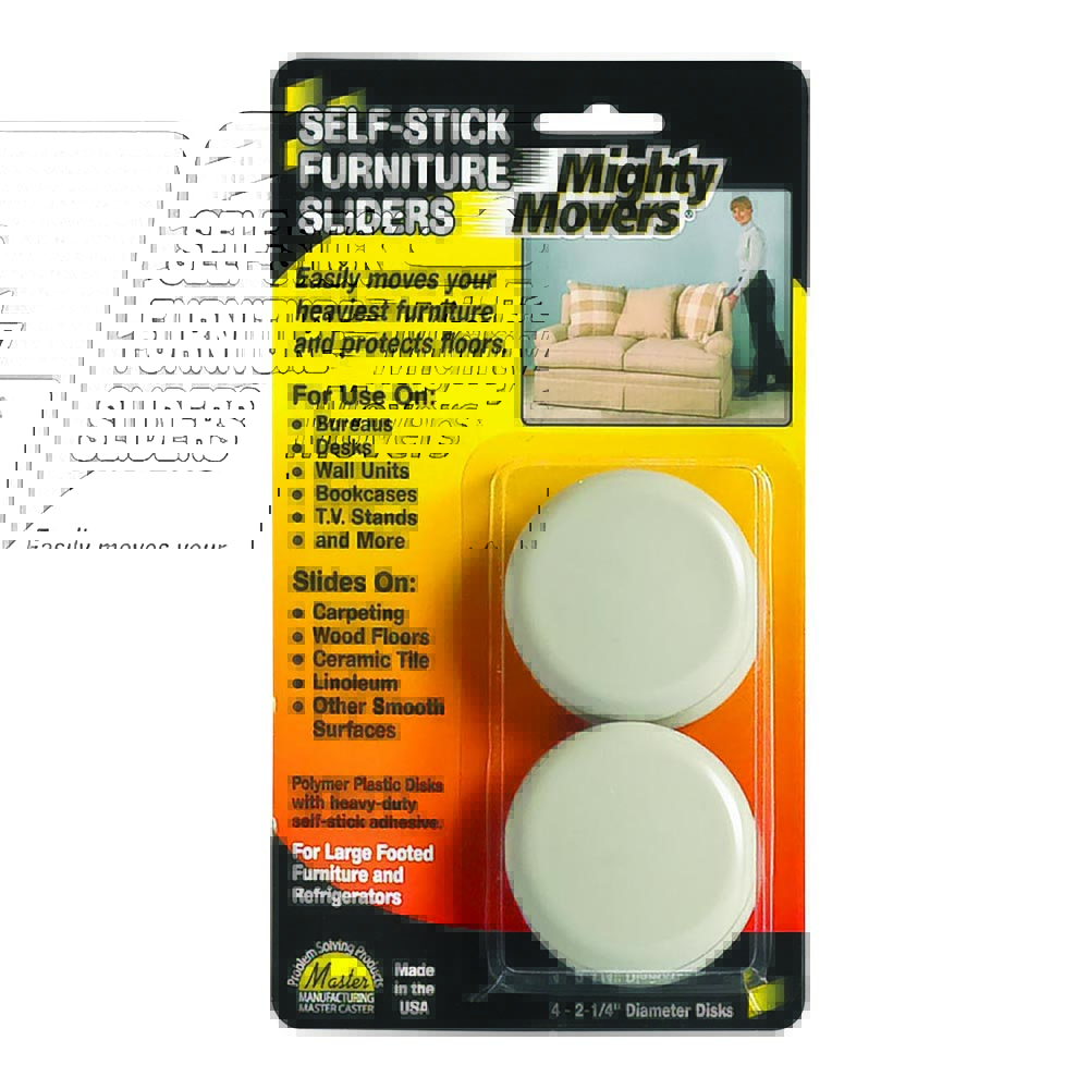 Mighty Movers® Furniture Sliders, SelfStick, 21/4″ dia. 87003