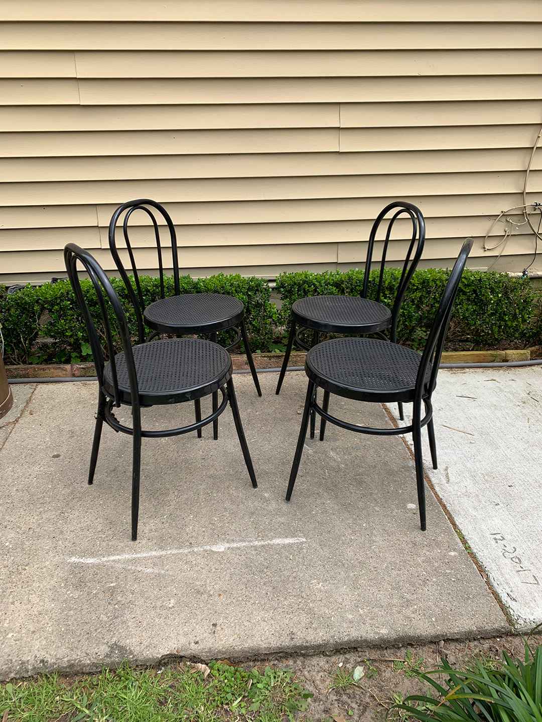 Set of 4 French Metal Caned Bistro Chairs Wirthmore Antiques