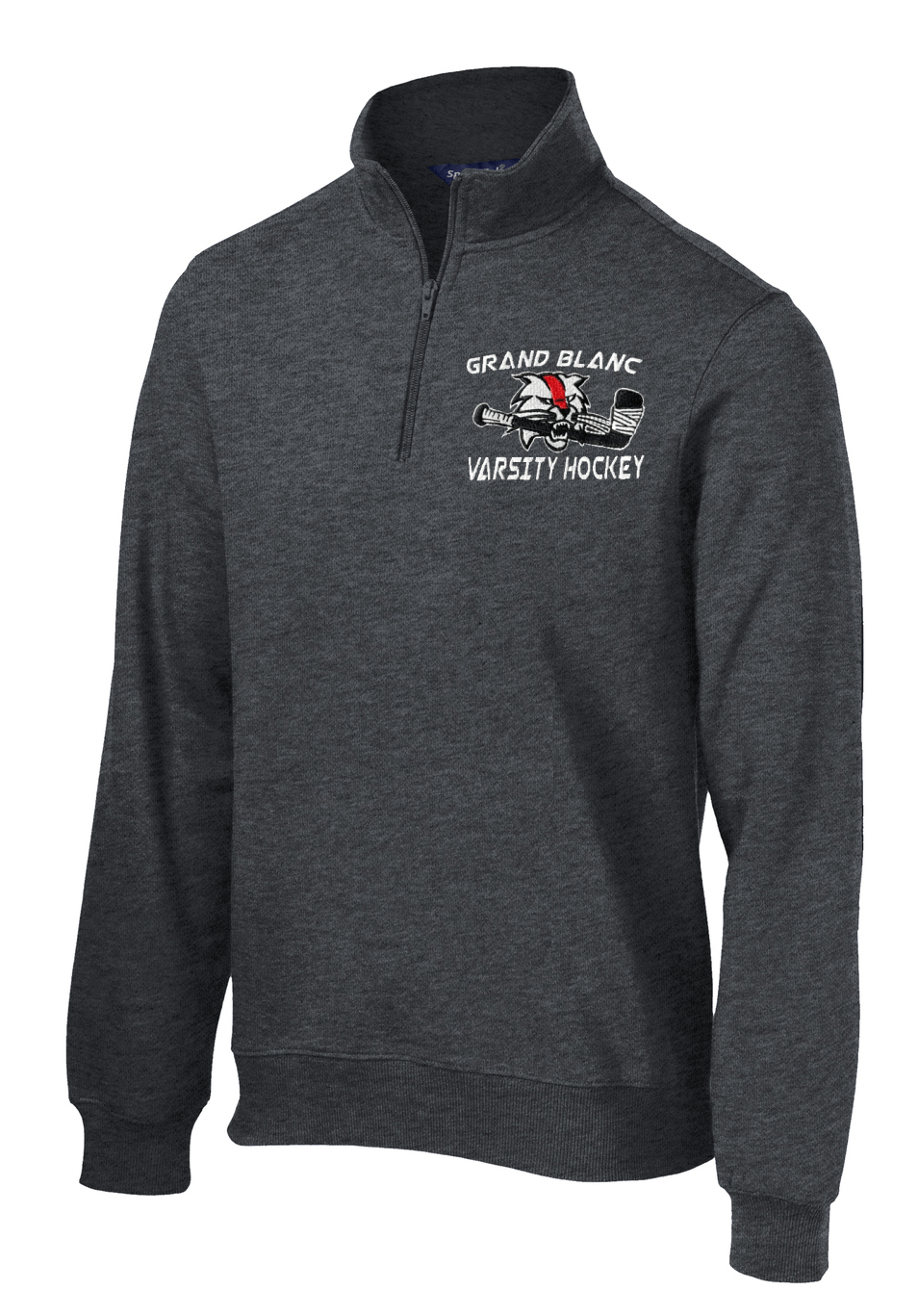 Grand Blanc Hockey Quarter zip Masterpiece Monogramming