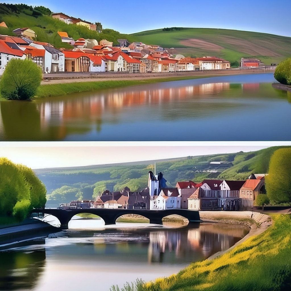"Our town is divided by a river, Its shores are very different. I live