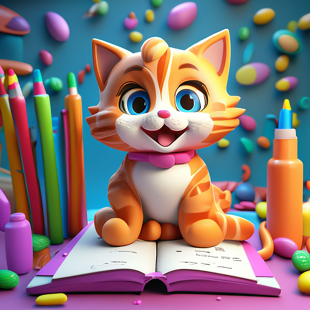 "Funny cat coloring book" ??? image created in Shedevrum