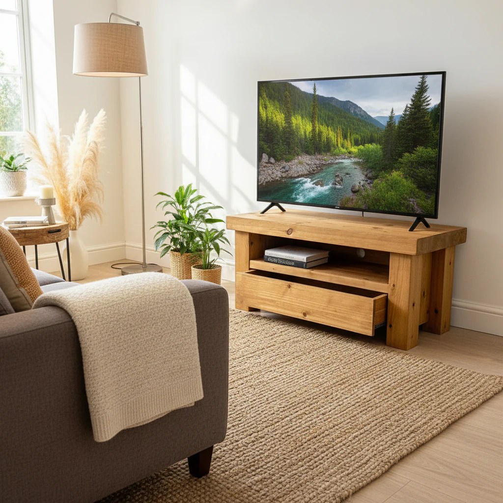 Bronson Chunky Rustic TV Unit coffee table with drawer option