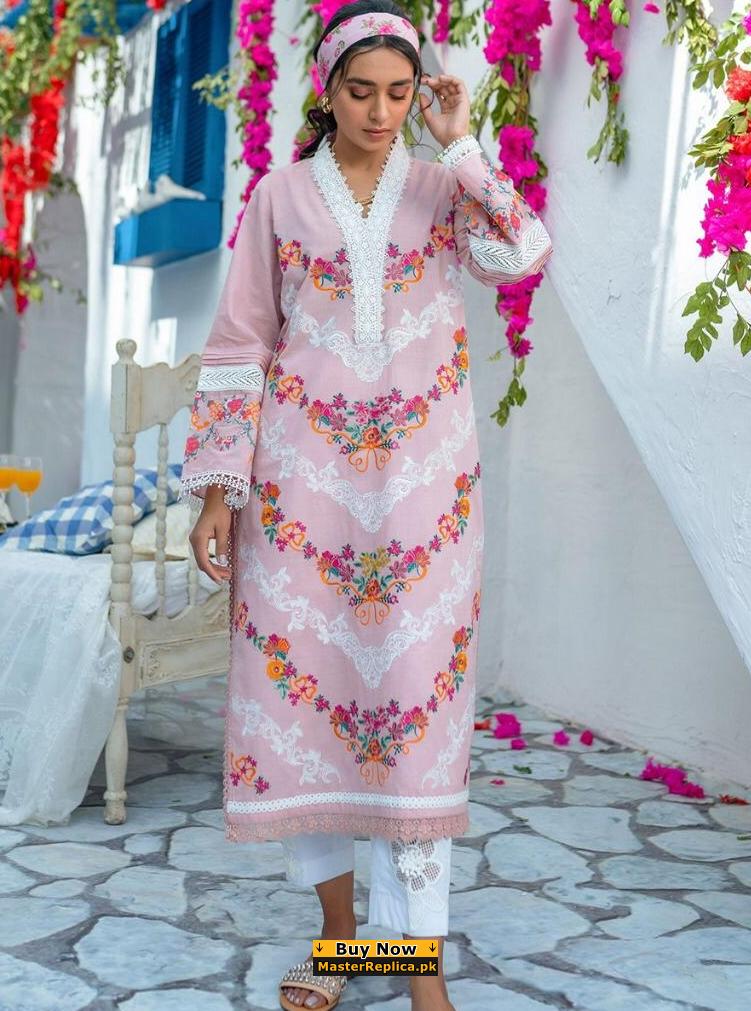 Designer Multi color Paper Cotton Dress Replica Master Replica Pakistan