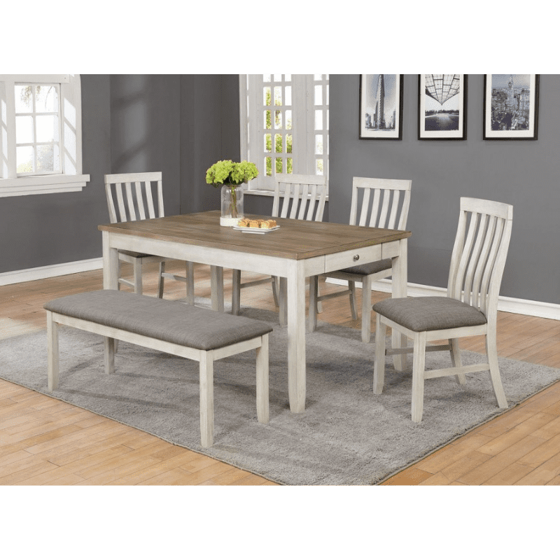 Crown Mark Nina Dining Room Set Chalk White Masters Lease Lease