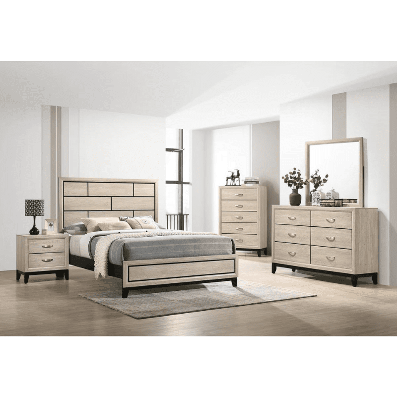 Akerson 4 Piece Bedroom Set Beige Driftwood Masters Lease Lease