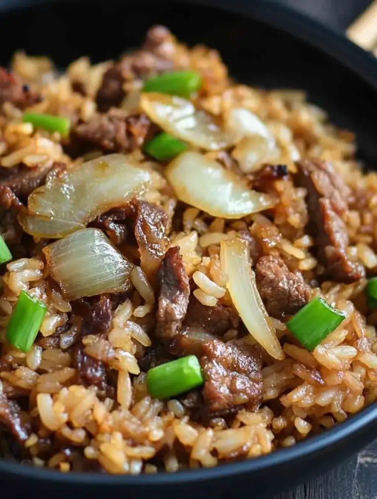Onion Beef Fried Rice Recipe