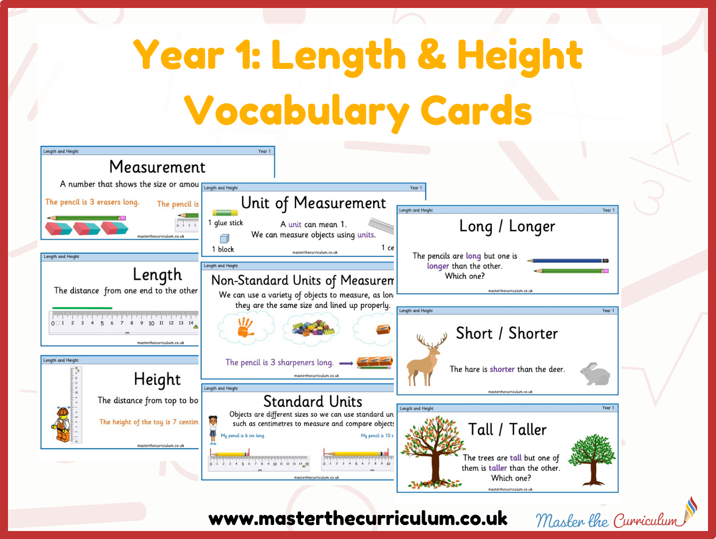 Year 1 Length & Height Vocabulary and Assessment Master The Curriculum