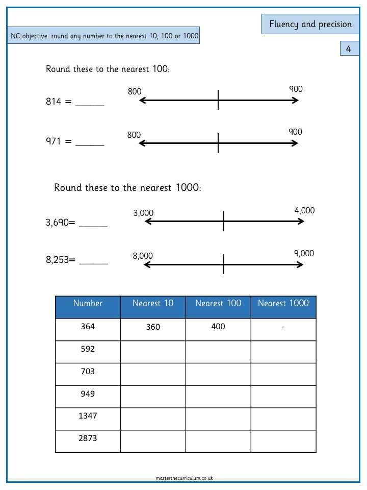Year 4 Maths Round any number to the nearest 10, 100 or