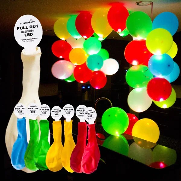 LED Balloons LED light up latex balloons with multi colored blinking