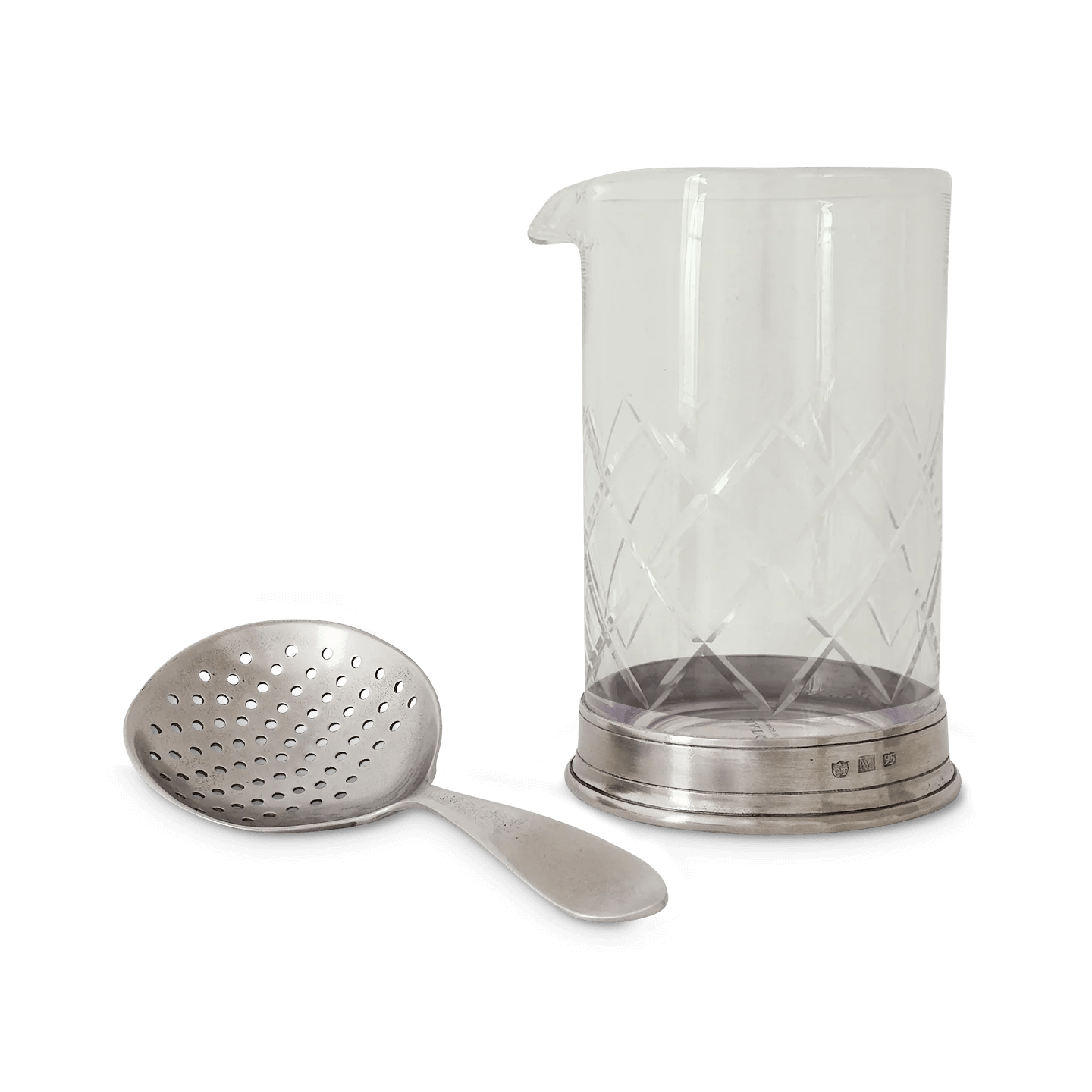 MATCH Pewter Mixing Glass & Strainer Set