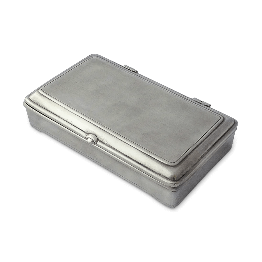 MATCH Pewter Rectangle Lidded Box with Leather