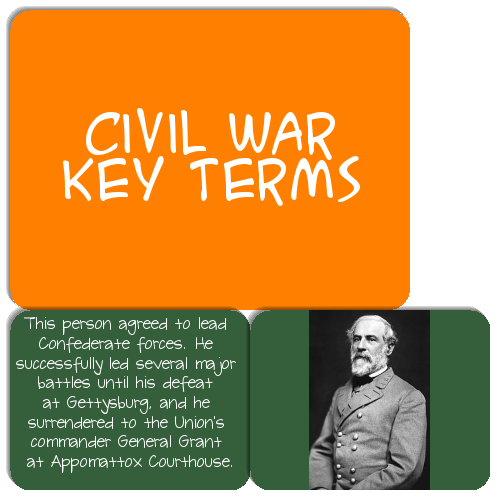 Civil War Key Terms Match The Memory