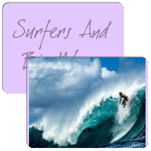 Surfers And Big Waves Match The Memory
