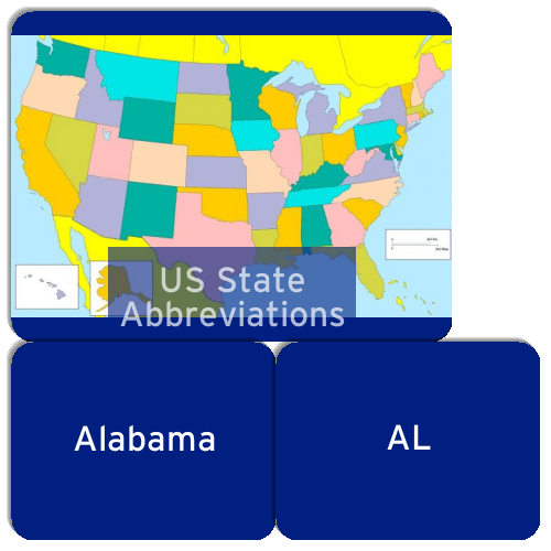 US State Abbreviations Match The Memory