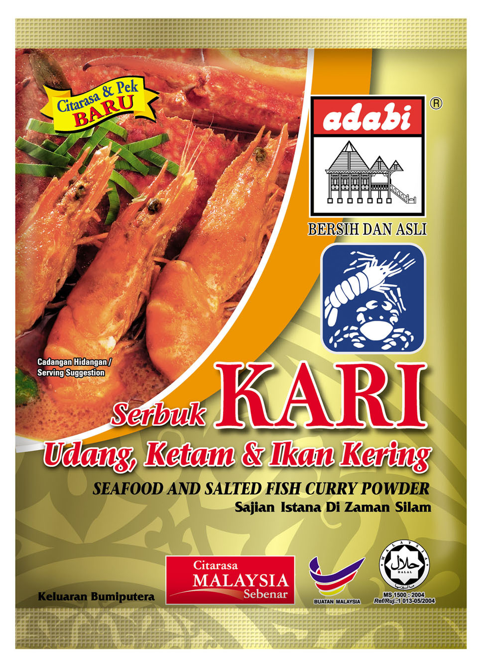 Shop Online ADABI Rempah Kari Udang, Ketam & Ikan Kering 24g Kedai