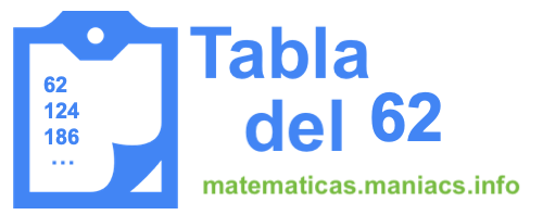 Tabla de multiplicar del 62