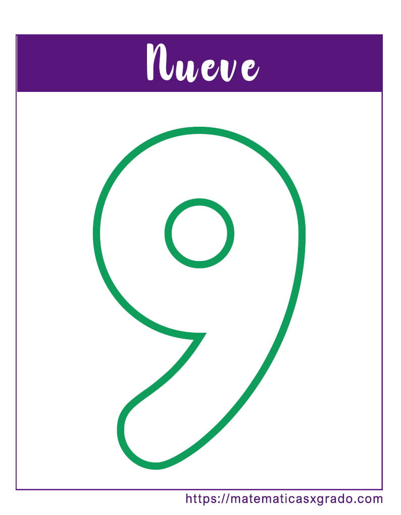 Fichas del número 9 para imprimir en pdf