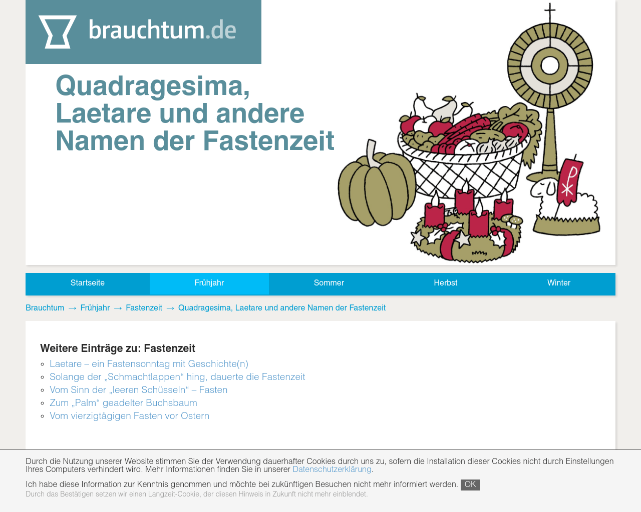 Quadragesima, Laetare und andere Namen der Fastenzeit material rpi