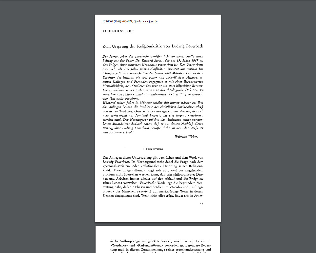 Zum Ursprung Der Religionskritik Von Ludwig Feuerbach Material