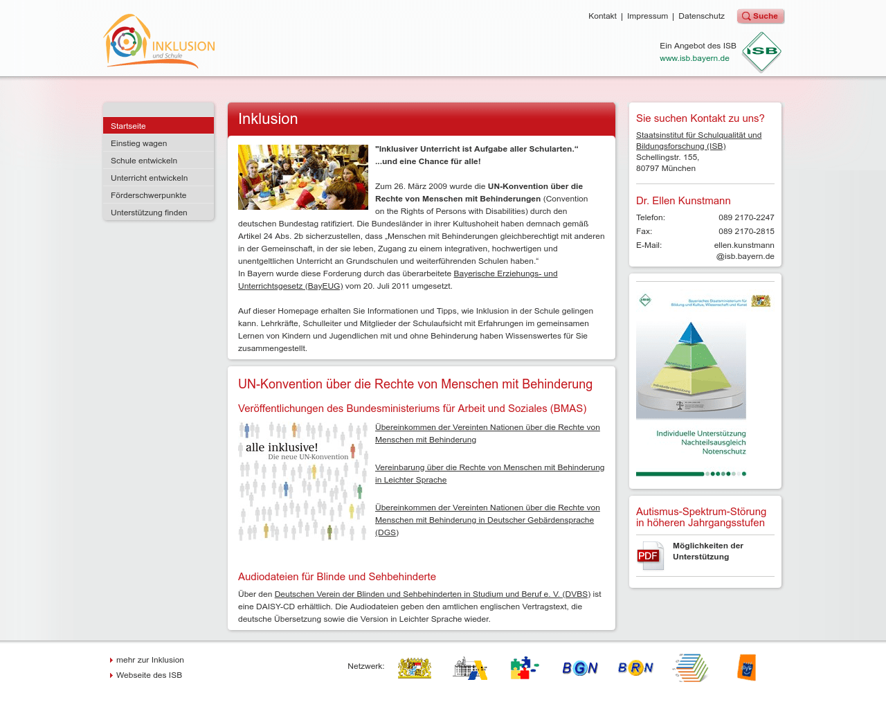ISB Schule und Inklusion in Bayern Material