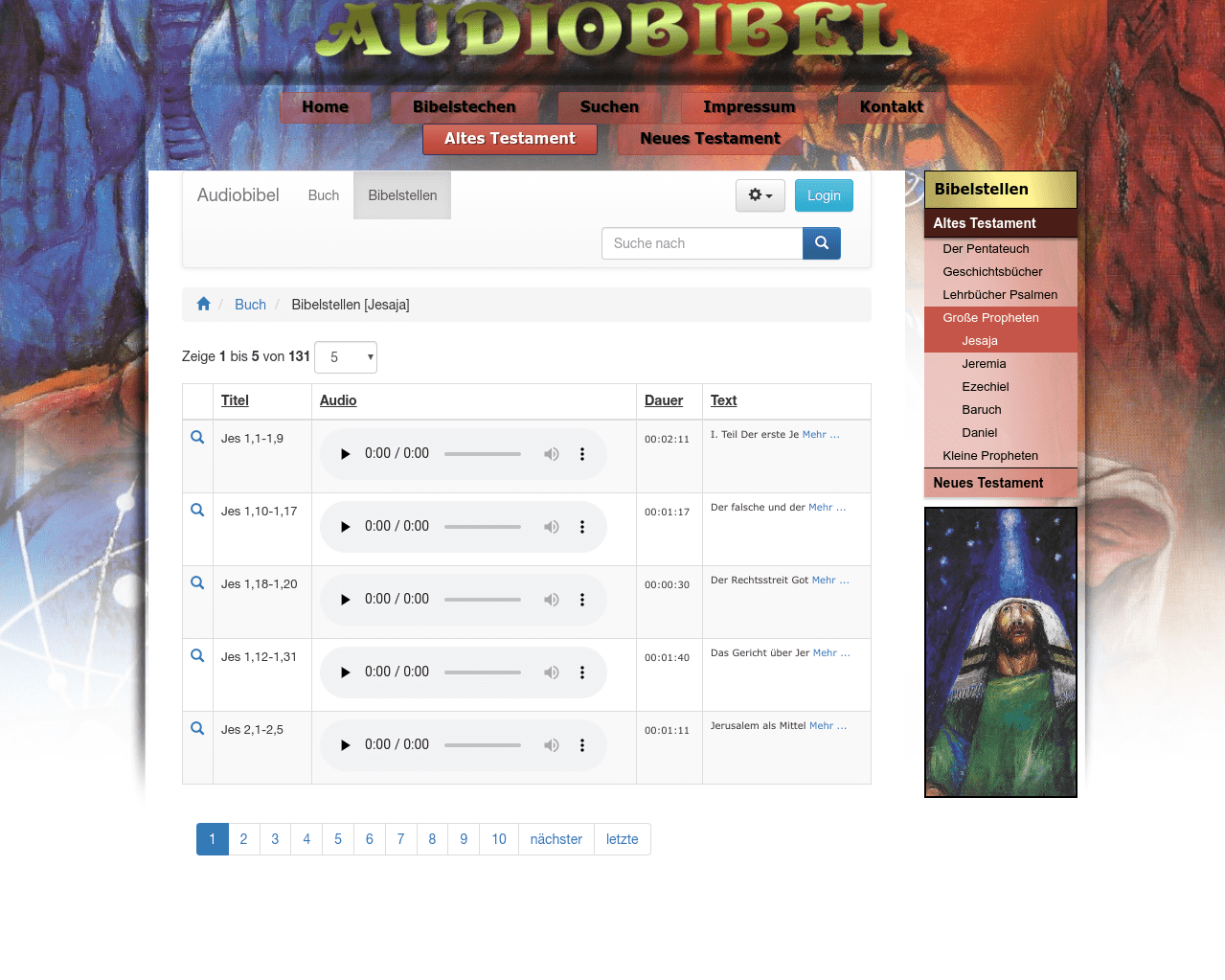 Altes Testament Neues Testament Paulusbriefe und Apostelgeschichte Propheten Psalmen