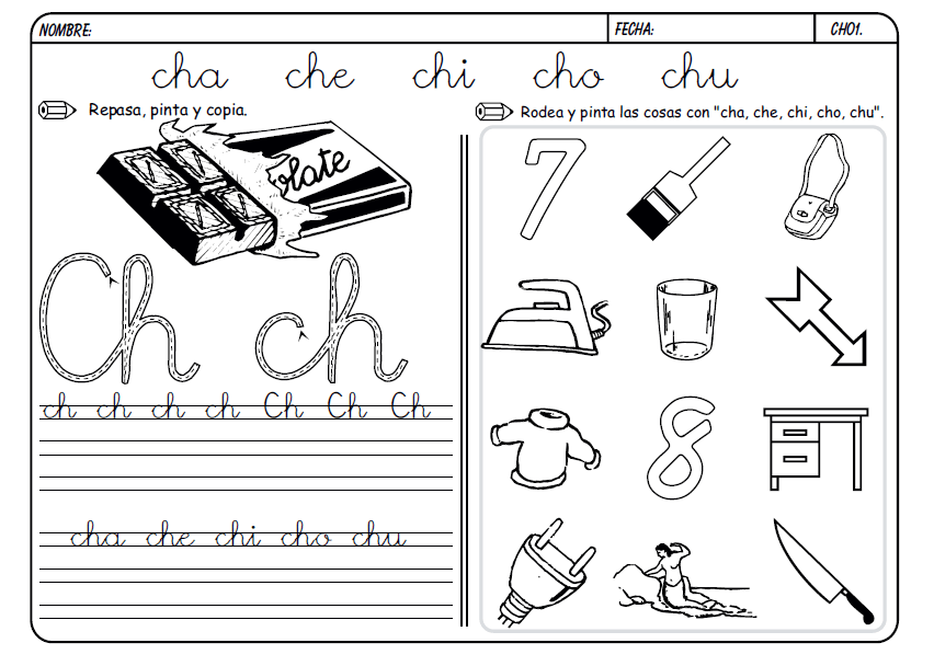 Lectoescritura “método Boo” letra CH Material de Aprendizaje