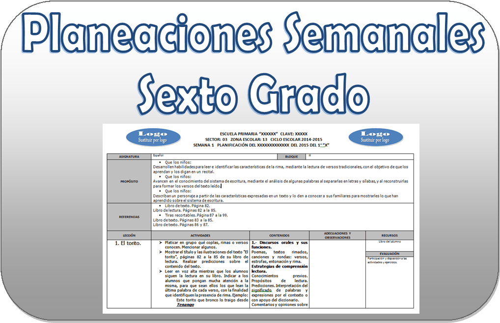 Planeación del sexto grado del tercer bloque del ciclo escolar 2014