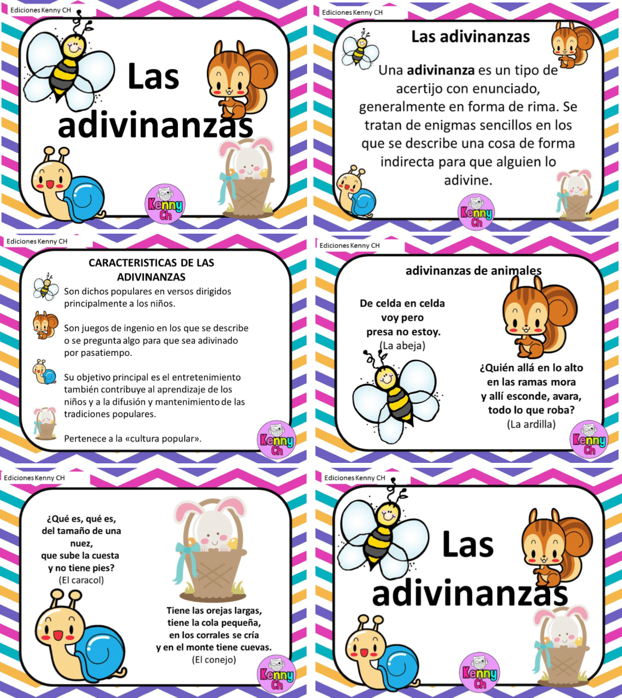 Excelente diseño sobre las adivinanzas a color y blanco y negro
