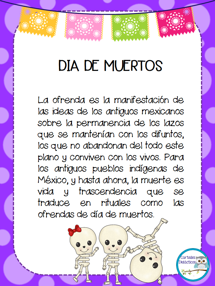 Fabuloso diseño para conocer todo sobre el día de muertos con actividad