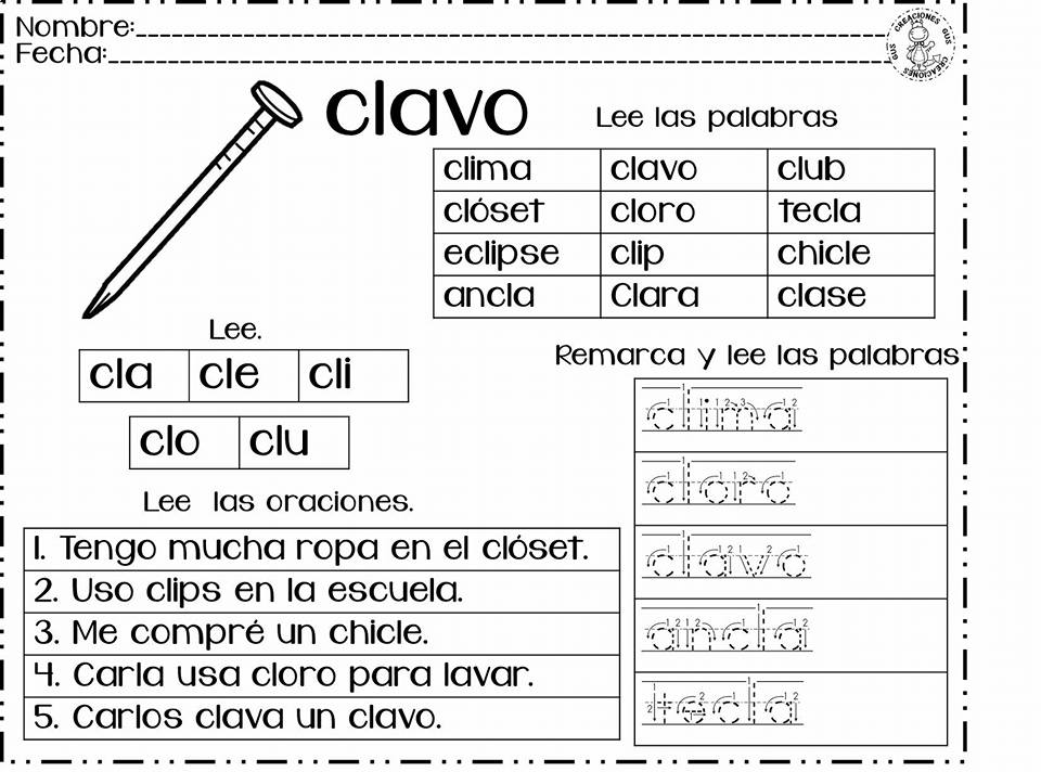 Estupendo material didáctico para trabajar la C, D, F en primer y