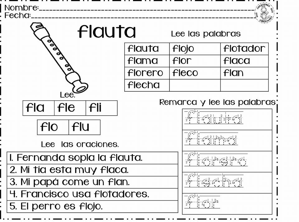 Estupendo material didáctico para trabajar la C, D, F en primer y