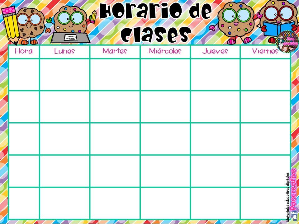 Maravillosos y bonitos horarios de clase Material Educativo