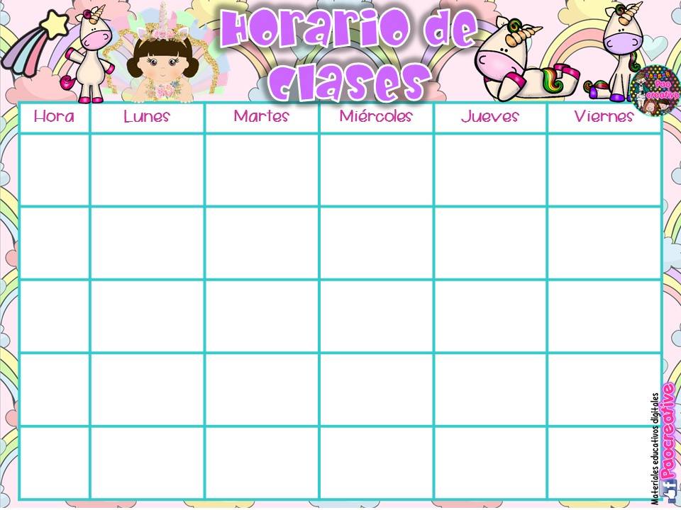 Maravillosos y bonitos horarios de clase Material Educativo