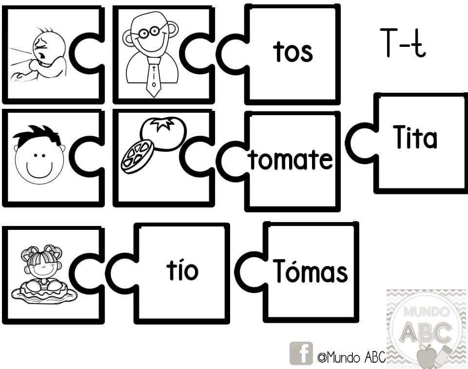 Fabuloso rompecabezas de sílabas simples para preescolar, primer y segundo grado de primaria