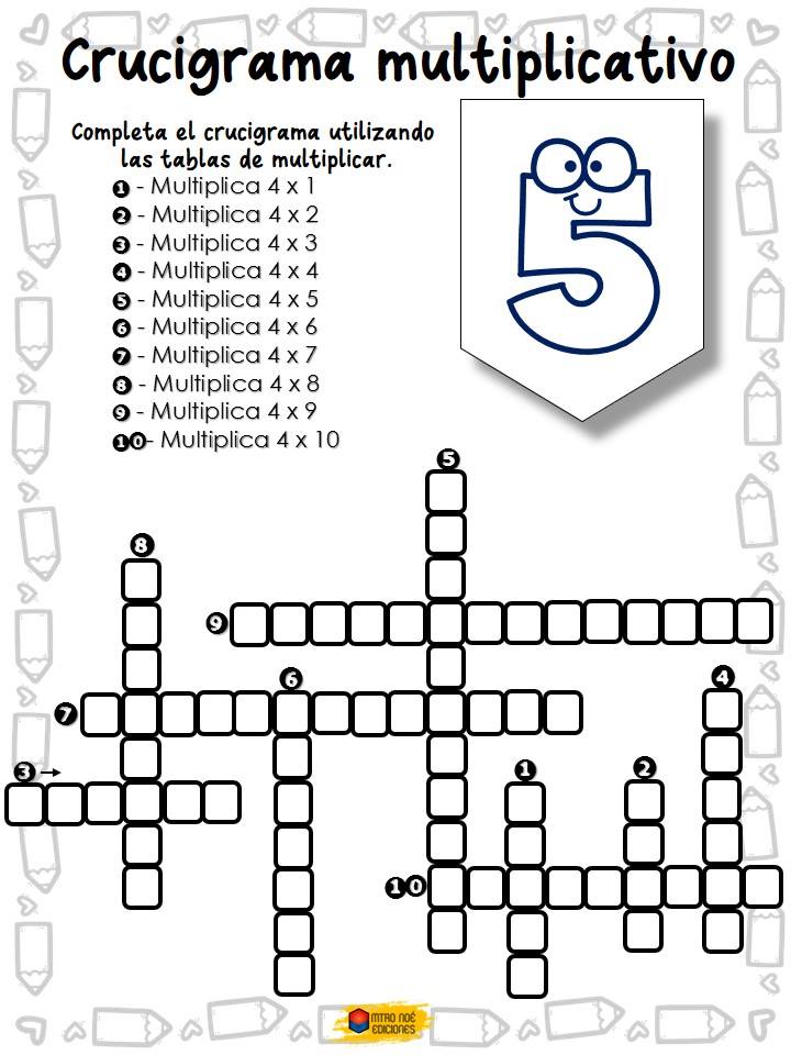 Fabulosos crucigramas con multiplicaciones Material Educativo