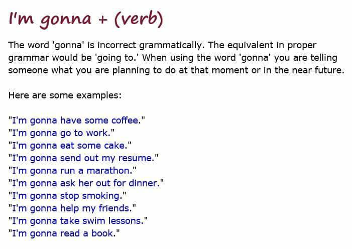 Gonna + Verb Materials For Learning English