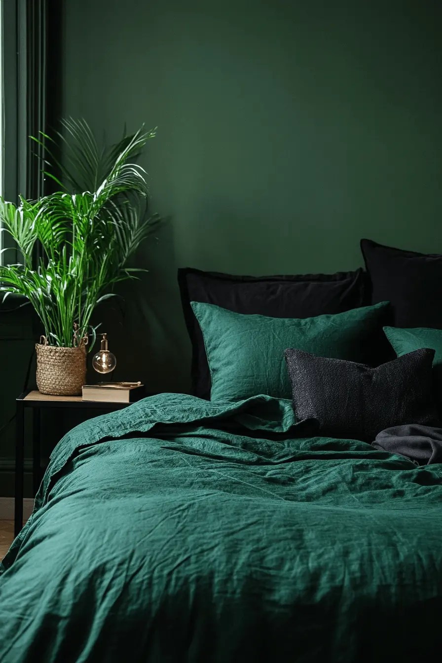 15 Black and Dark Green Bedrooms Stylish Ideas for a Cozy Retreat