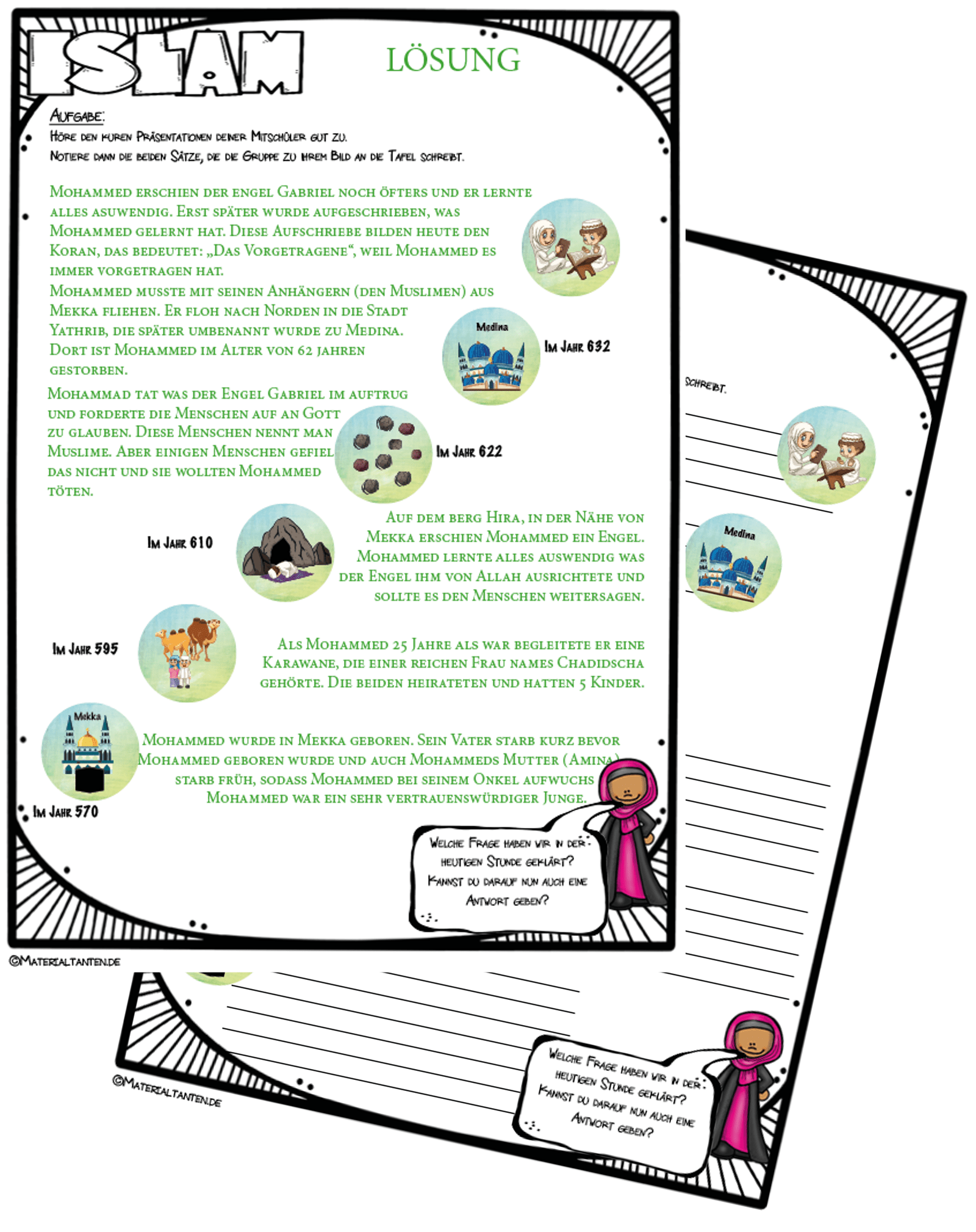 Islam Stunde 1 Wer ist Mohammed? Materialtanten