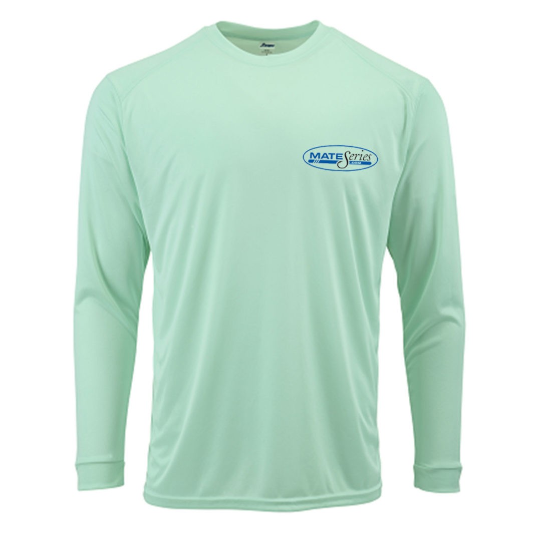 Mens Long Sleeve Microfiber Shirt (Mint Green) Fishing Rod Holders