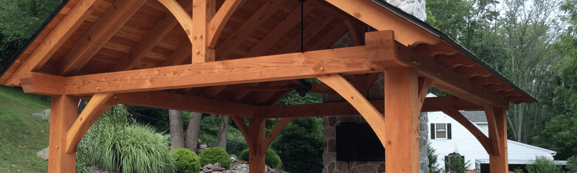 Outdoor Timber Frame Construction MidAtlantic Timberframes