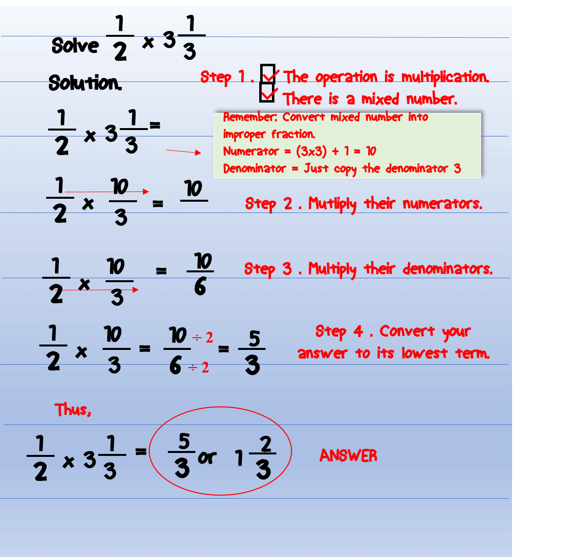 Multiplying Fractions Examples 6 MATH LOVER
