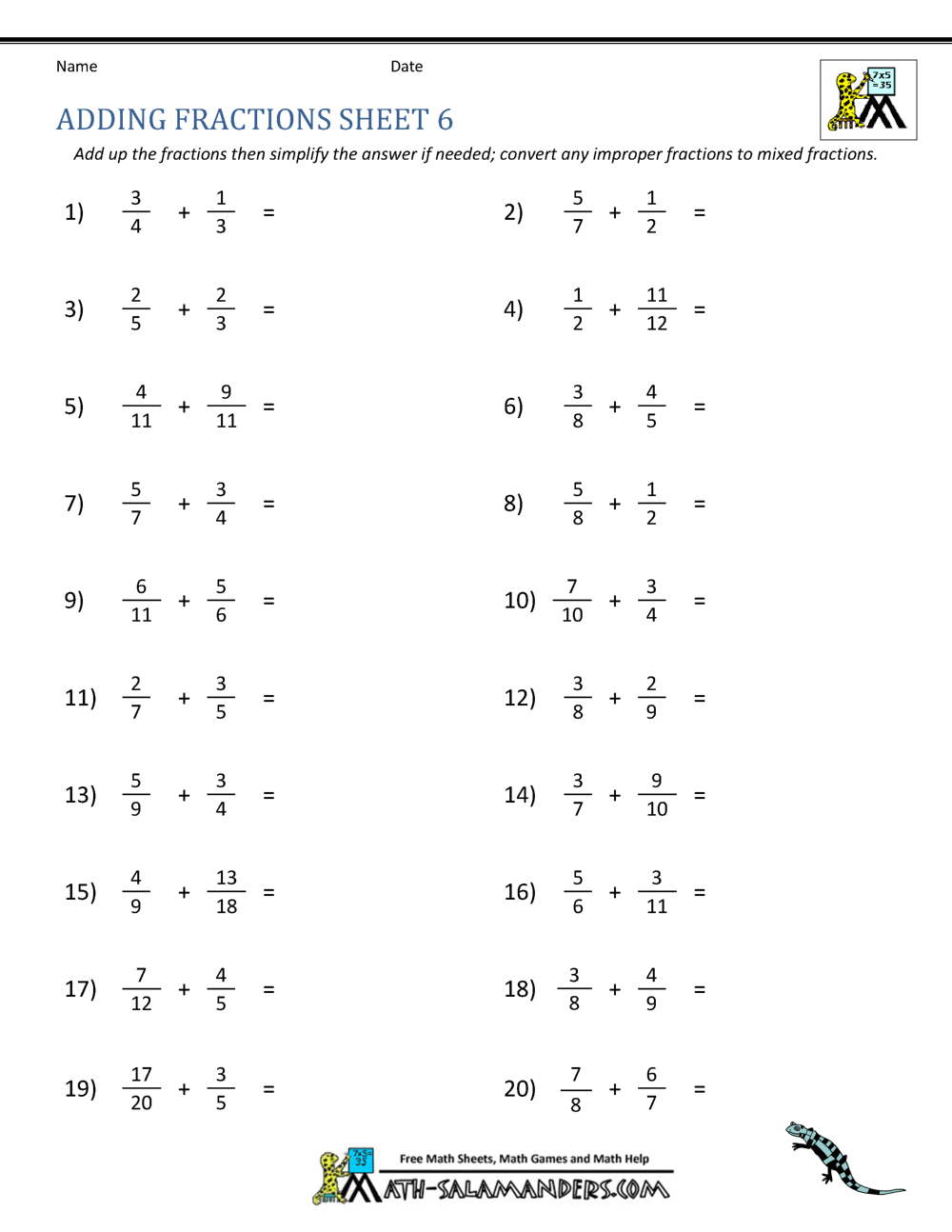 Hard Adding Fractions Questions Novocom Top