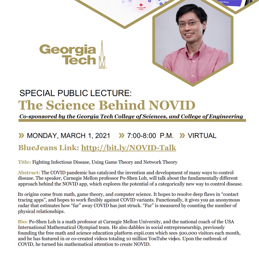 The Science Behind NOVID A Special Public Lecture with Founder PoShen Loh School of