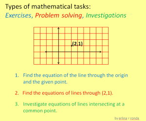 Exercises, Problems, and Math Investigations