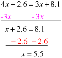 Solve Linear Equations - MathBitsNotebook(A1)